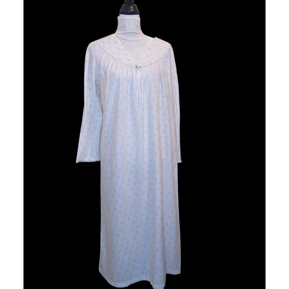 vtg SEARS Flannel Nightgown Floral Print Granny Cottage Country Vintage Large